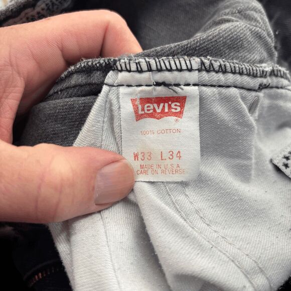Vintage 90s Levi Strauss Silvertab 512 Dark Gray Jeans 33x33 Made In USA - Picture 13 of 14